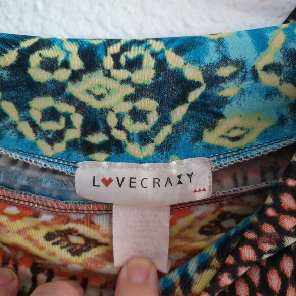 Love Crazy, Yellow/blue/orange abstract flare pants - Picture 4 of 7